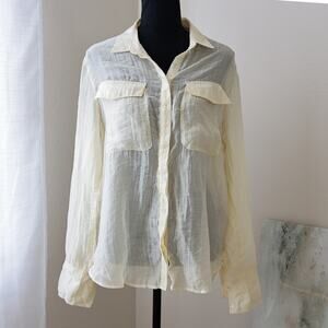 Scotch & Soda Maison scotch sheer button down blouse size M